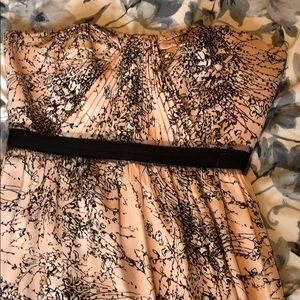 Strapless light pink dress